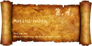 Matity Anita névjegykártya